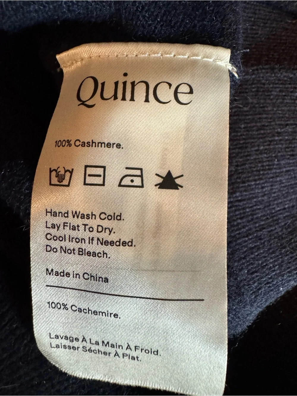 Quince Mongolian Cashmere Full Zip Sweater True Navy
